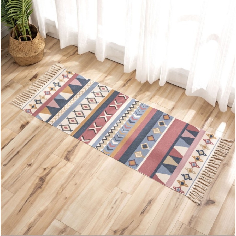 Ethnic Nordic Carpet / Karpet Alas Lantai Tikar Rumbai Renda Rajutan