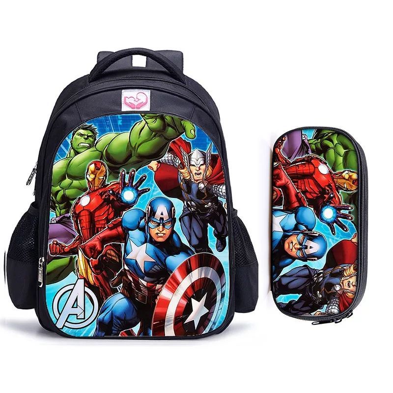 Tas ransel anak laki-laki superhero 2in1 - tas + tempat pinsil - tas anak