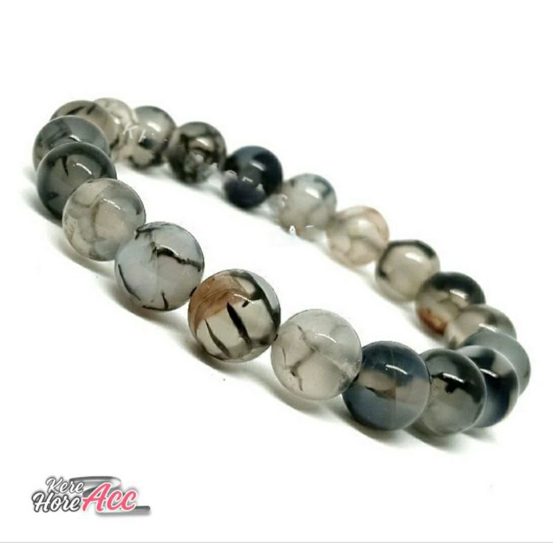 GELANG BATU SISIK NAGA BATU ASLI BATU NATURAL 8MM 10MM FREE TALI GELANG SENAR ELASTIS 1M