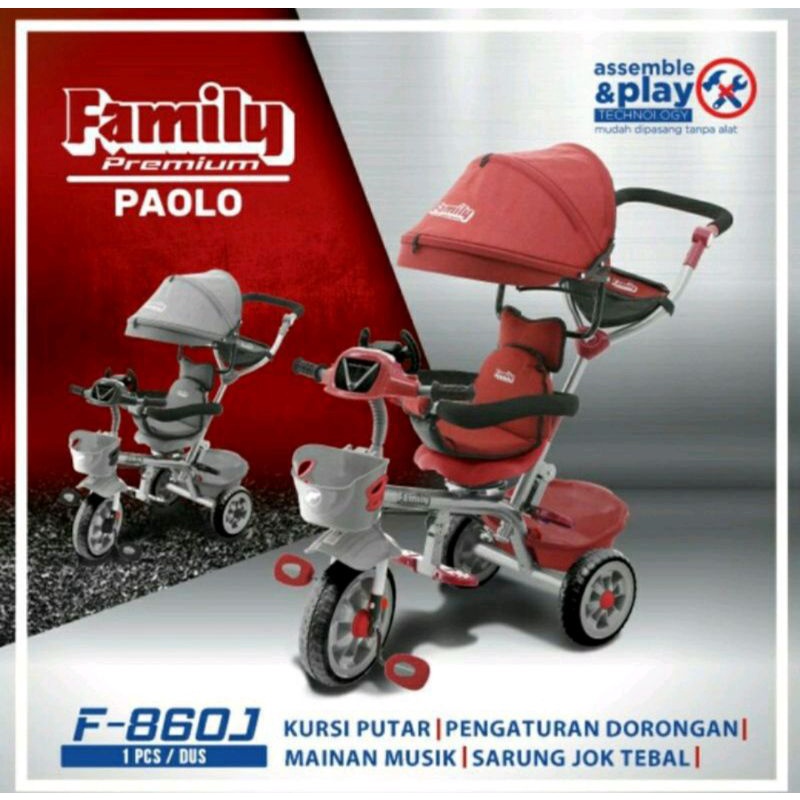Family Paolo F-860J Stroller Sepeda Anak Roda Tiga F860J