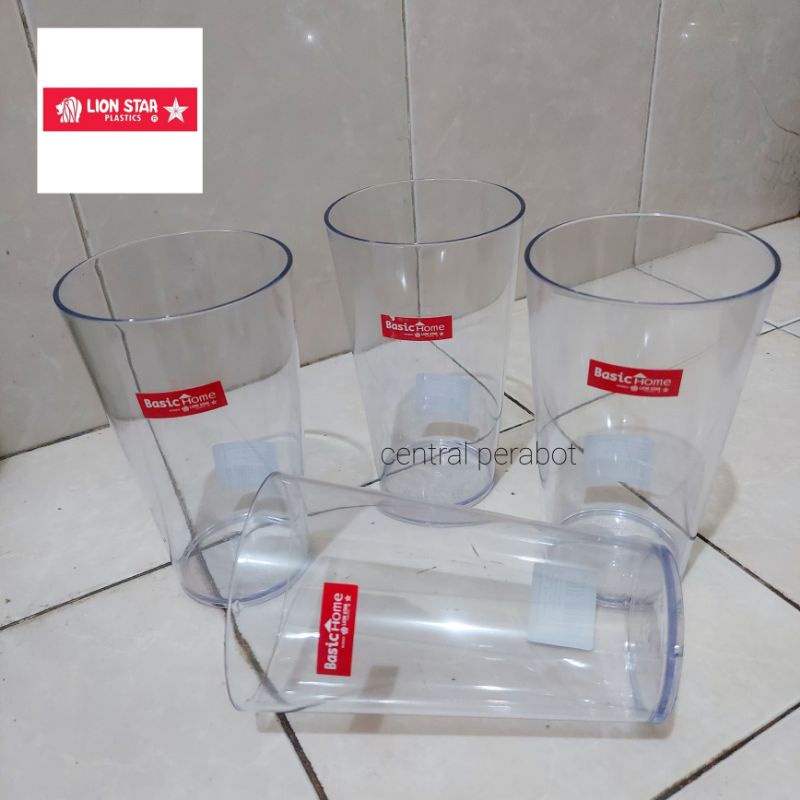 GELAS PLASTIK MIKA AKRILIK LION STAR 500ML/GELAS MINUM BENING PLASTIK LION STAR ANTI PECAH(HARGA 1PC