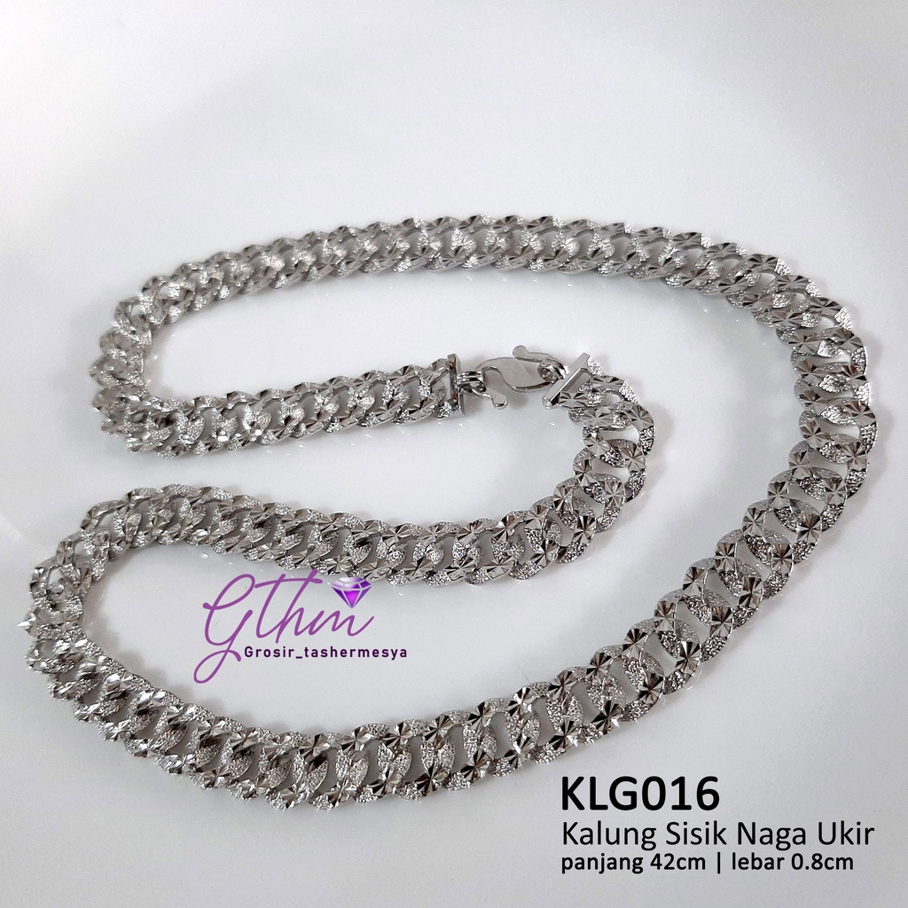 Kalung Sisik Naga Ukir Mewah Stylish Anti Karat Cocok Untuk Pesta Kondangan Perhiasan Import Premium KLG016 GTHM