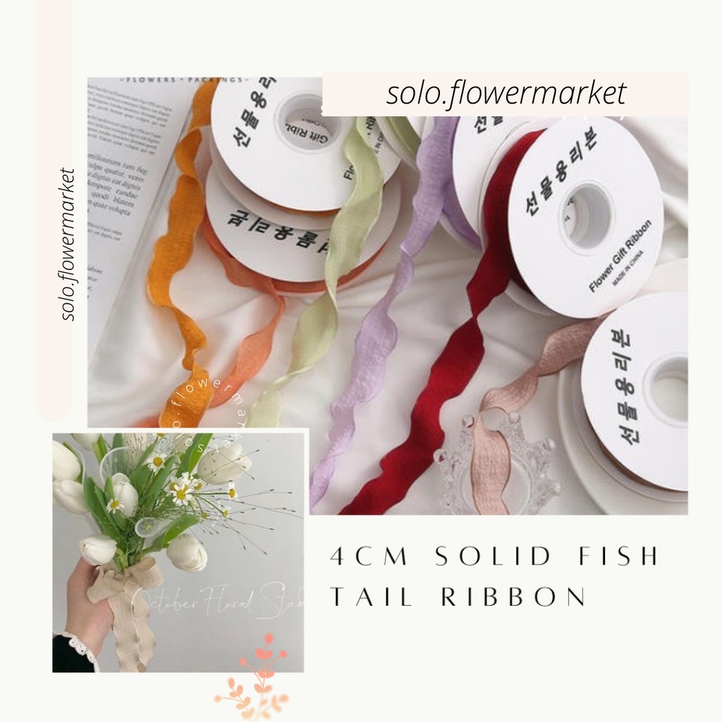 

4CM PITA SOLID FISH TAIL LIST WAVE KOREAN RIBBON ORGANZA GAUZE PITA GELOMBANG AESTHETIC PREMIUM RIBBON BUKET Pita Polkadot Onde Bintik PITA SATIN SEDANG LEBAR 2.5CM PREMIUM ECER PER METER PITA KADO GIFT BOUQUET BUNGA DEKORASI PITA GELOMBANG