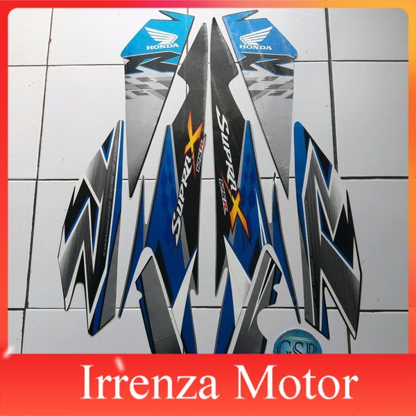 striping sticker lis body supra x 125 2010 biru