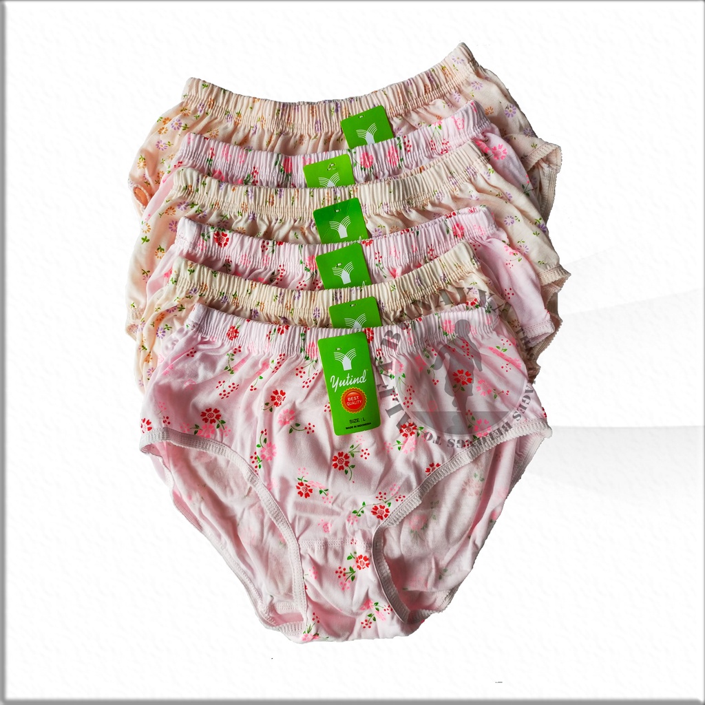 SET ISI 3 Celana Dalam Wanita YUTIND Motif Floral Sablon - CD Underwear