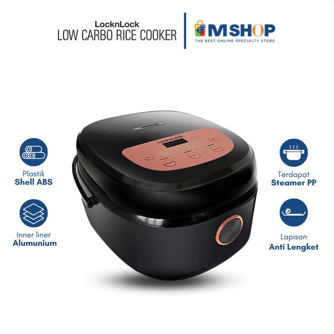 Lock N Lock Low Carbo Rice Cooker 2L - Penanak Nasi Rendah Gula