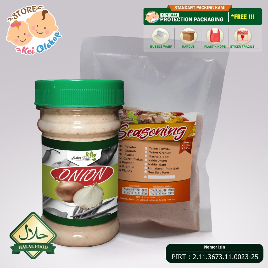 

Sanfood Onion 100% bubuk bawang bombay Botol