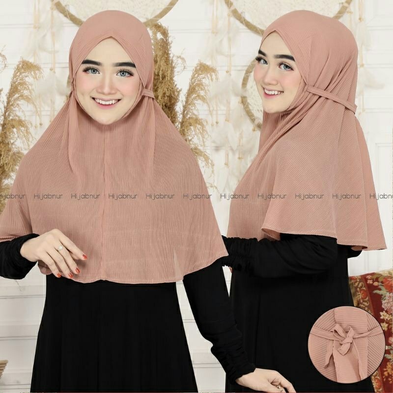 Maryam plisket lidi / bergo plisket lidi diamon /maryam diamon termurah