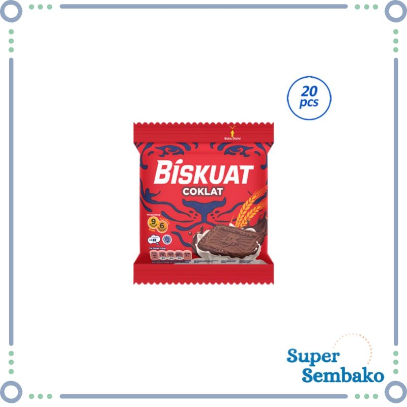 SNACK BISKUIT GANDUM BISKUAT COKLAT SUSU 8.5g RENCENG ISI 20 PCS BUNGKUS