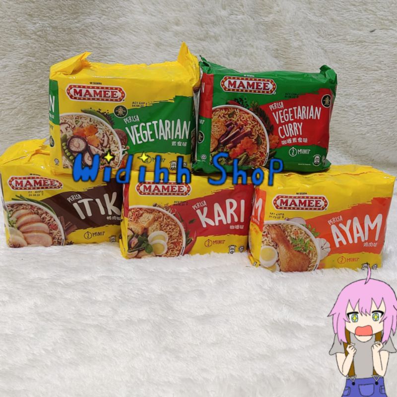 Mamee Mie Instant isi 5 Pack Rasa Ayam / Kari / Itik / Vegetarian