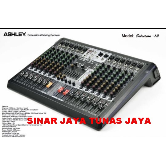 MIXER AUDIO ASHLEY SELECTION 12 ASHLEY 12 CHANNEL BLUETOOTH original