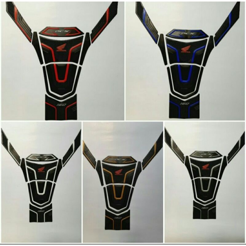 TANKPAD PCX 160 KARET TIMBUL 3D MERAH BIRU GOLD GREY PUTIH