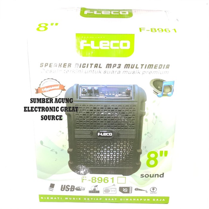 Fleco F8961 8961 Speaker Aktif 8inch Digital MP3 Multimedia Bluetooth