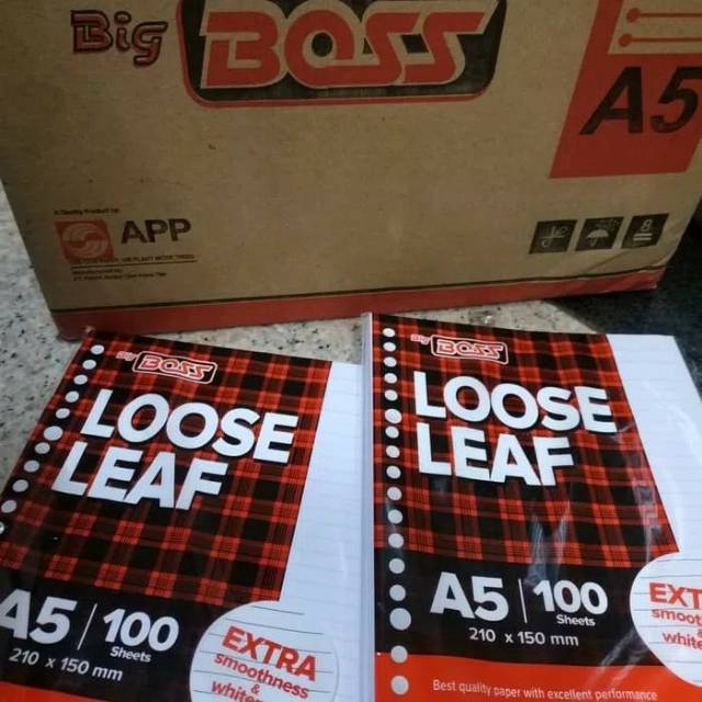 

LOOSE LEAF A5 100 Lembar Big boss Kertas Binder untuk 20Ring Bergaris
