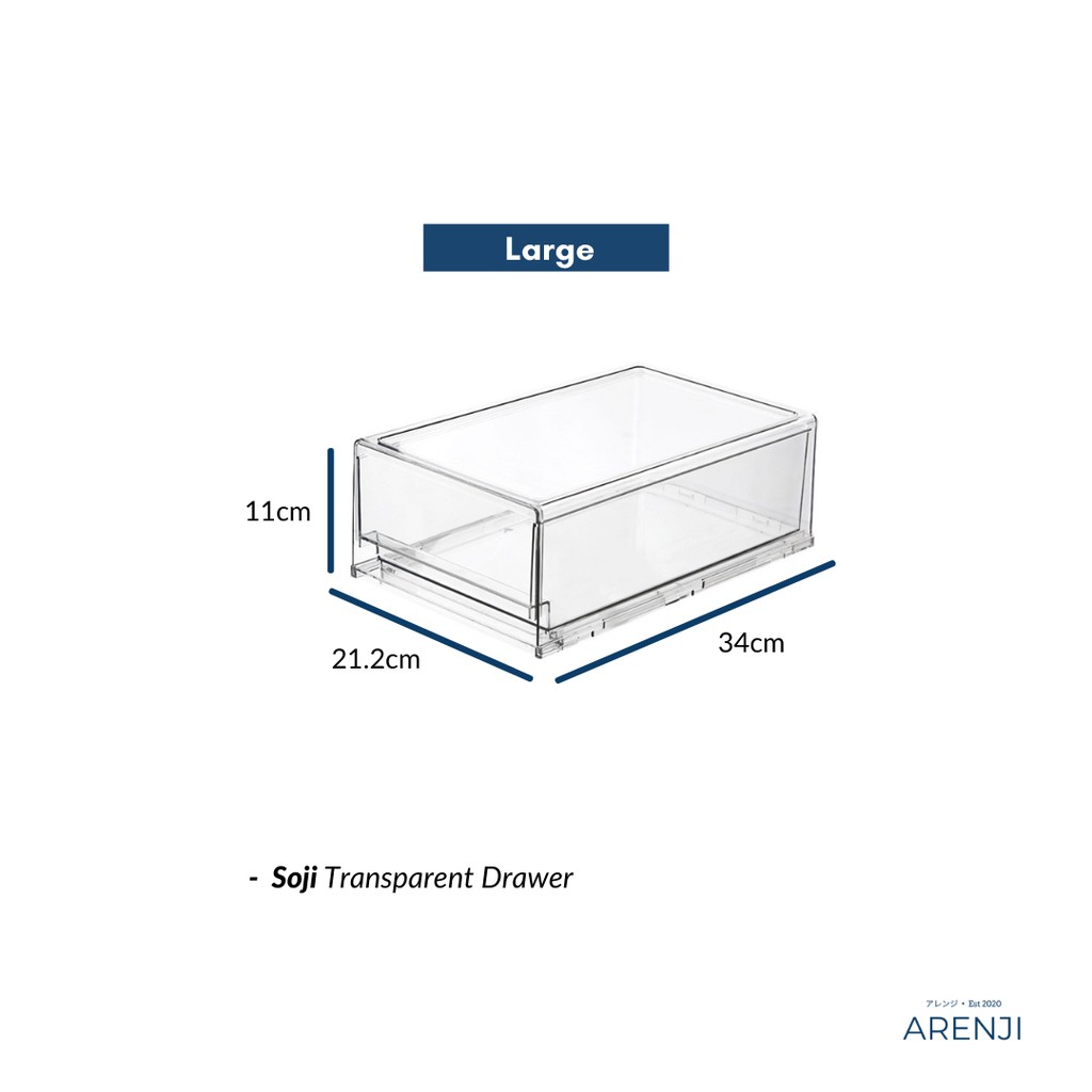 Soji Transparent Drawer - Storage Box Acrylic Organizer Multifungsi Aklirik