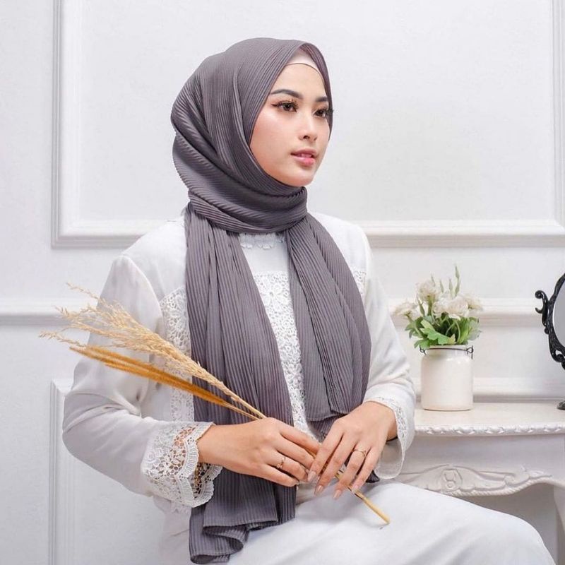 PASMINA PLISKET PREMIUM CERUTY BABY DOLL FULL LIDI TANPA GARIS TENGAH