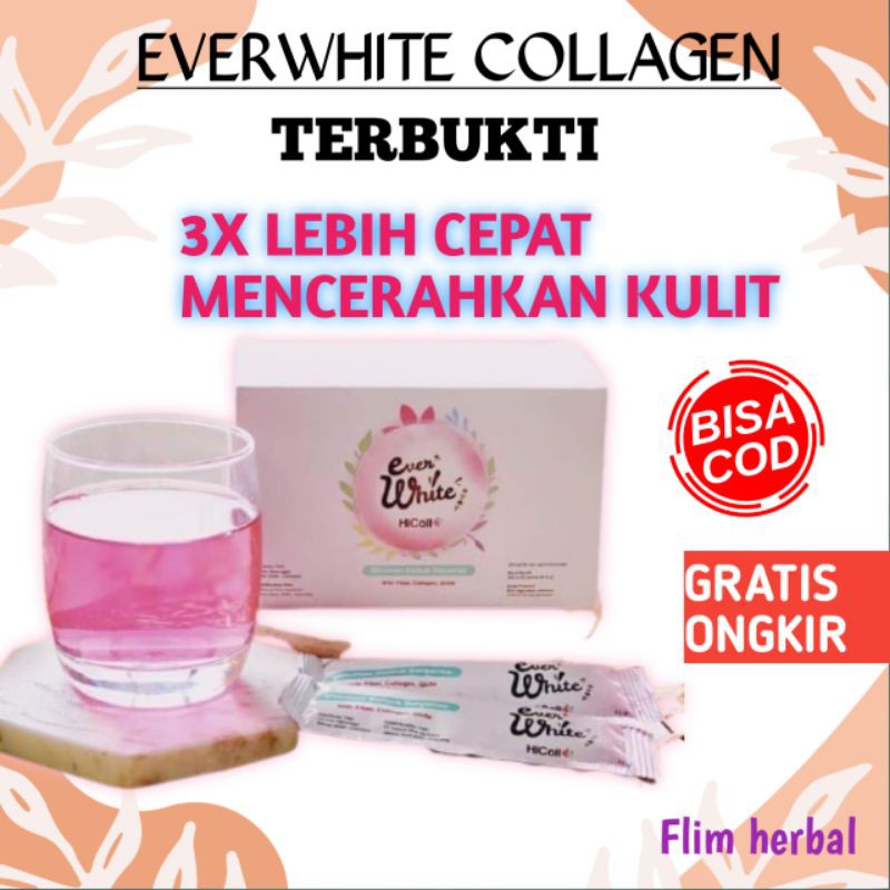 Everwhite hi collagen colagen kolagen minuman suplemen pemutih kulit herbal aman Asli original BPOM