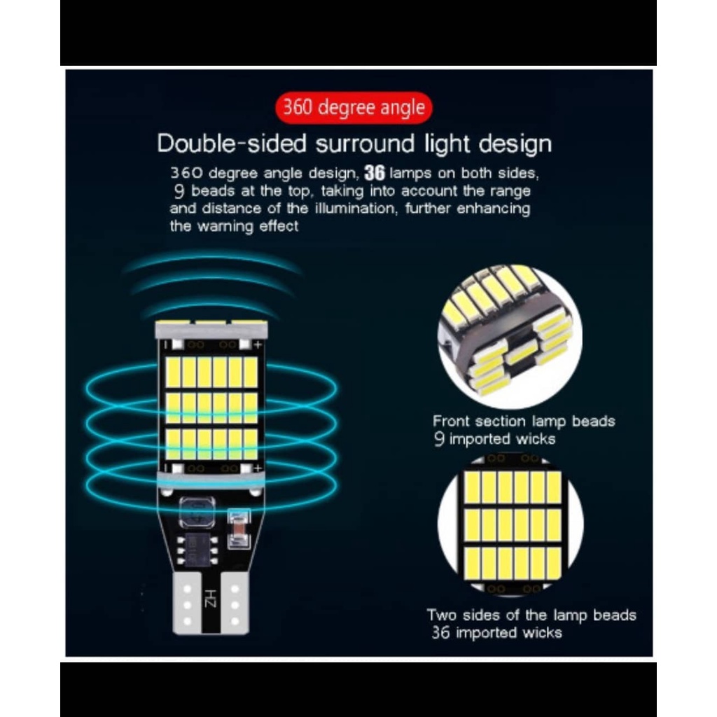 LED LAMPU SEIN SENJA T15 T10 W16W CANBUS 45 LED SUPER TERANG BRIGHT BERKUALITAS BAGUS