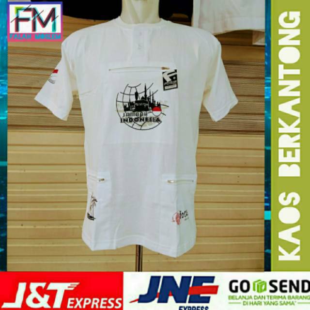 Kaos Oblong haji berkantong pria sablon
