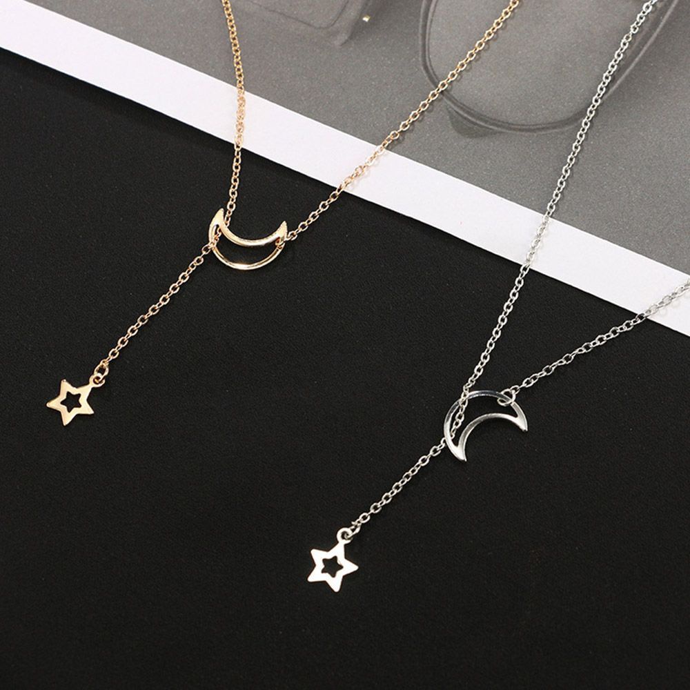 Needway  Charm Pendant Necklace Fashion Moon Choker for Women Chain Gold Color Jewelry Silver Color Bib Star/Multicolor