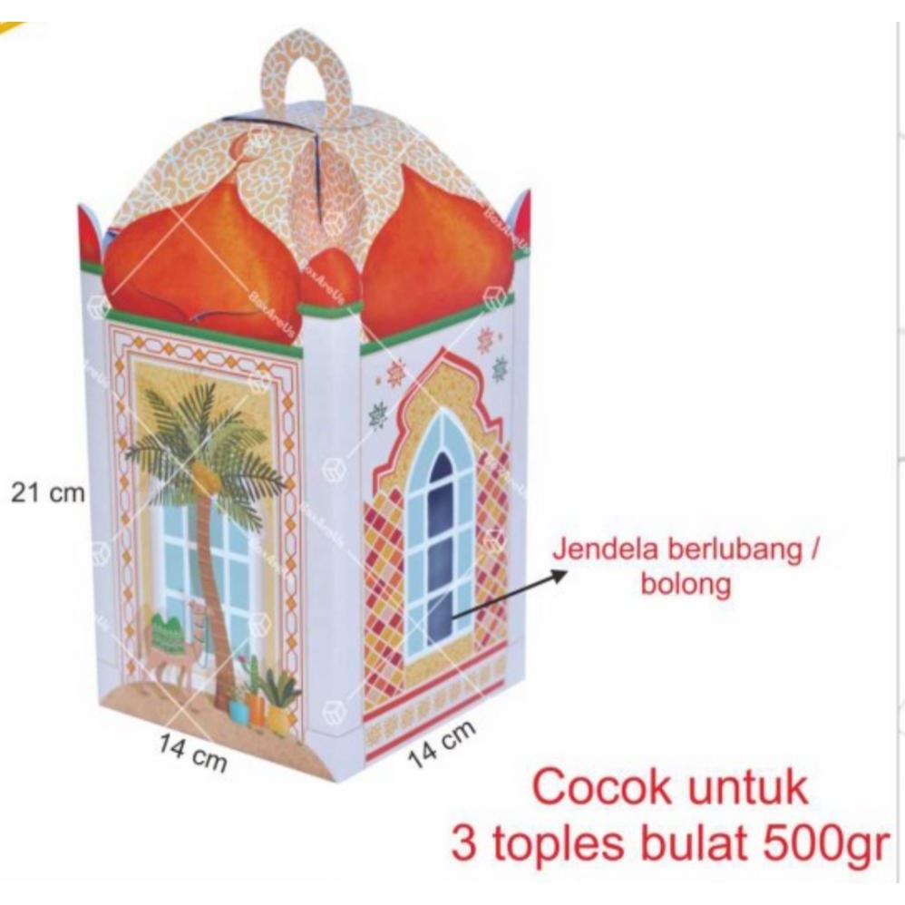 Dus Toples Lebaran Kubah Orange TBIF03 - Box Toples Lebaran - Gosend/Grab Only!!!