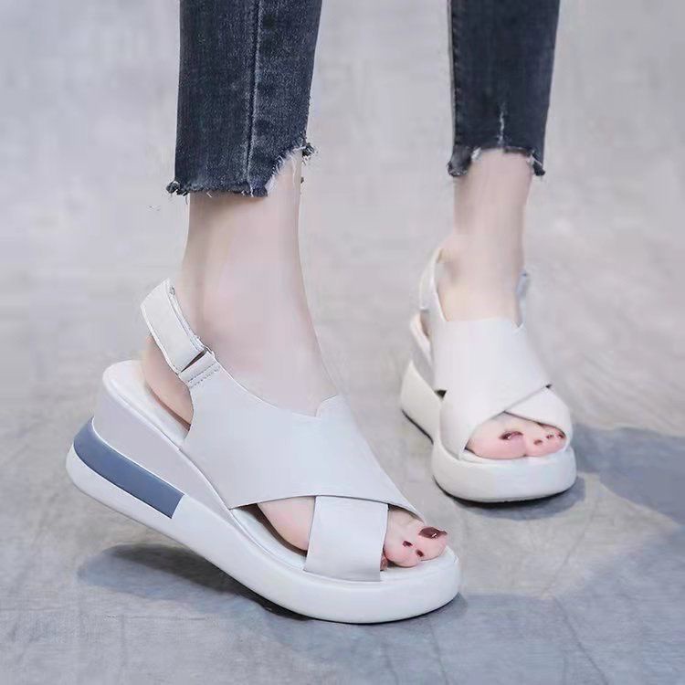 Free Box Sepatu Sandal Wanita NS15077  Sandal Wedges Wanita Sandal Import