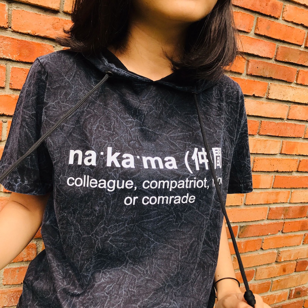 Hoodie Washed Nakama Kanji Anime Manga One Piece Premium Unisex