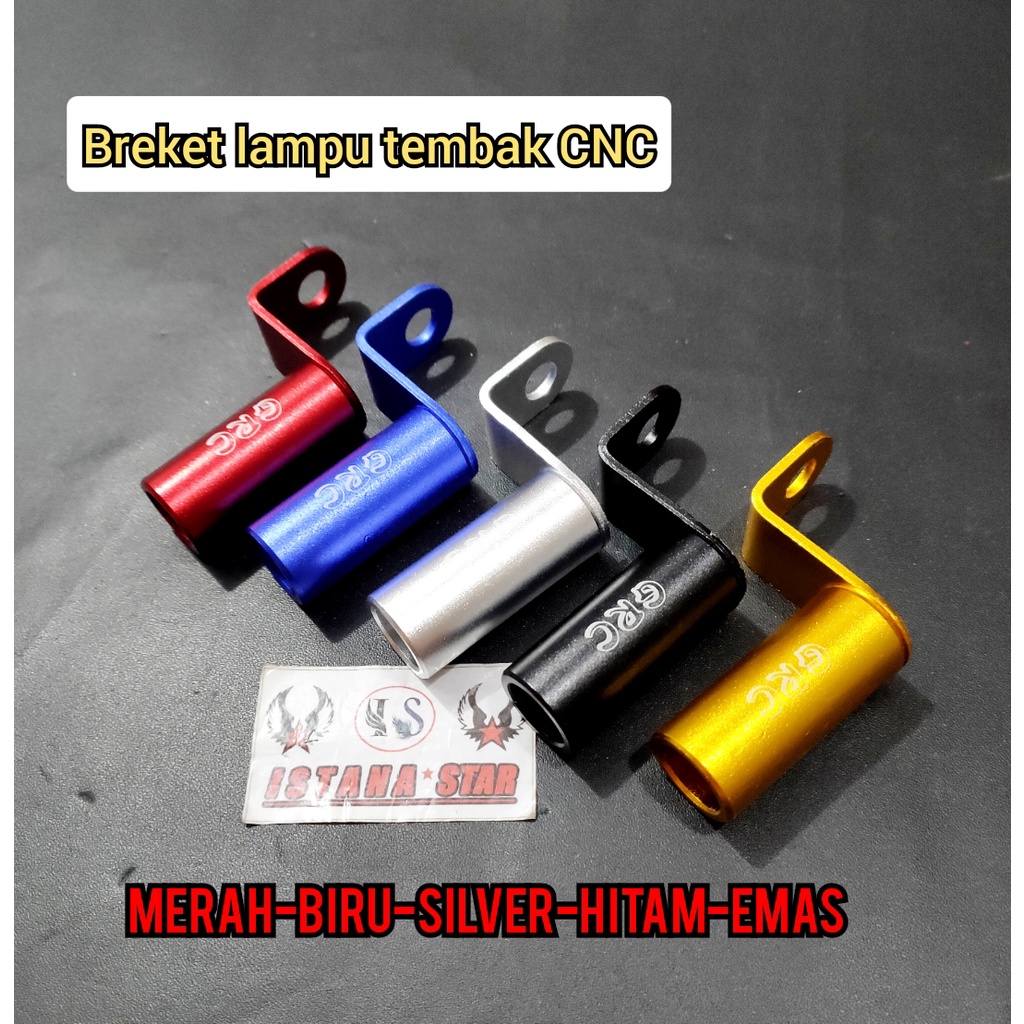 Bracket Dudukan Lampu Tembak Holder HP Spion Motor Breket Aluminium