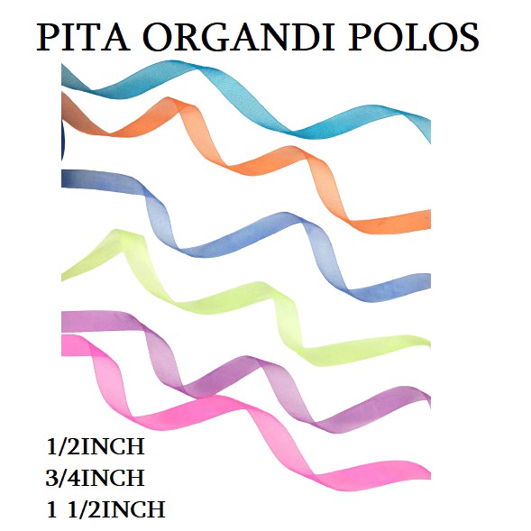 Pita Organdi/Organza Polos 12.5mm, 20mm, 40mm Harga/Roll