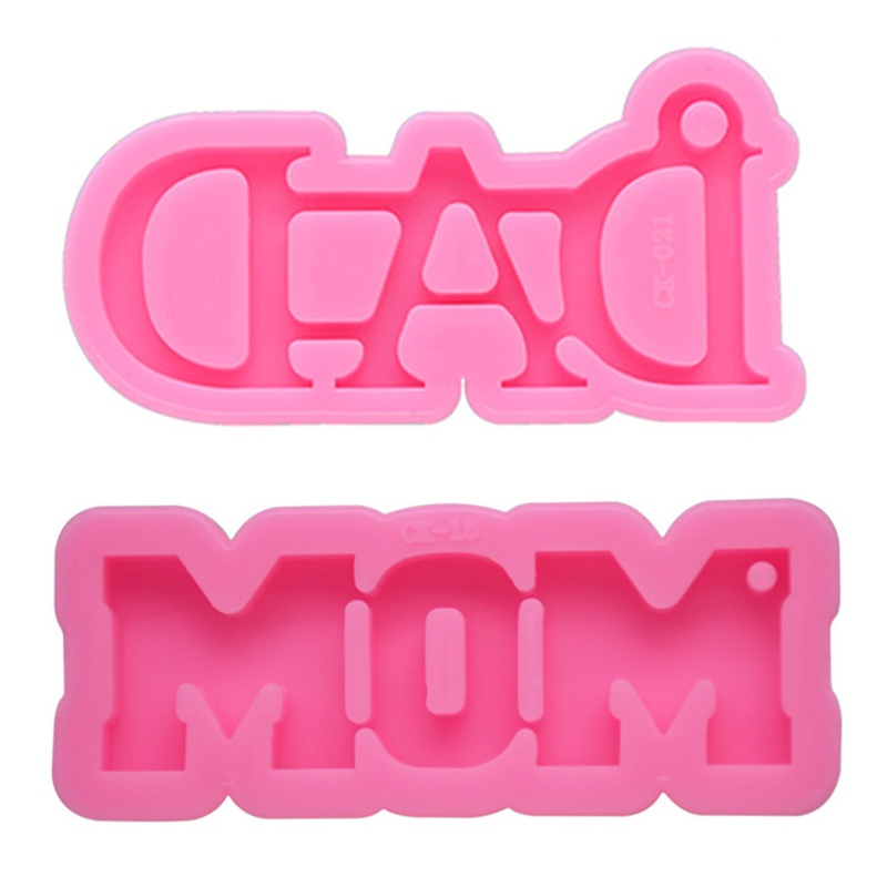 SIY  Mom Dad Resin Mold Letter Mother's Father's Day Keychain Pendant Resin Mold Tool