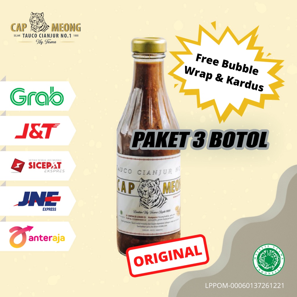 Jual Paket 3 Botol Tauco Cap Meong Nyonya Tasma | TAUCO NO.1 ASLI ...