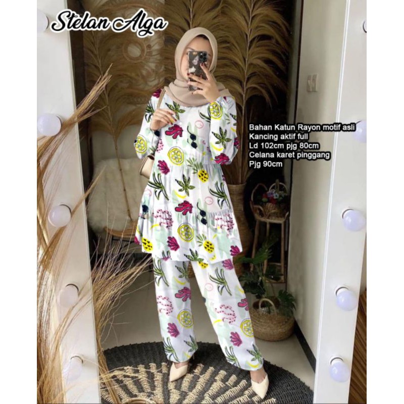 Setelan Wanita Kekinian | Baju Setelan Wanita | Stelan Celana Wanita Kekinian Terbaru Meghan Set#2