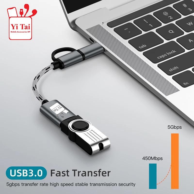 OTG 2 IN 1 ( YI TAI ) YT-21 YT-22 OTG 2IN1 MICRO USB TYPE C FAST TRANSFER DATA 3.0 - FA