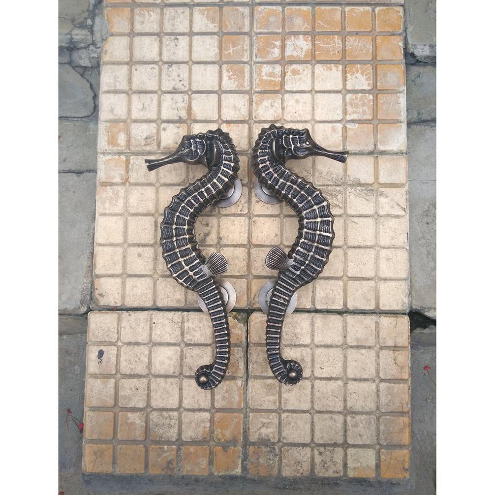 Handle Pintu Kuningan Kuda Laut Antik Terbaik