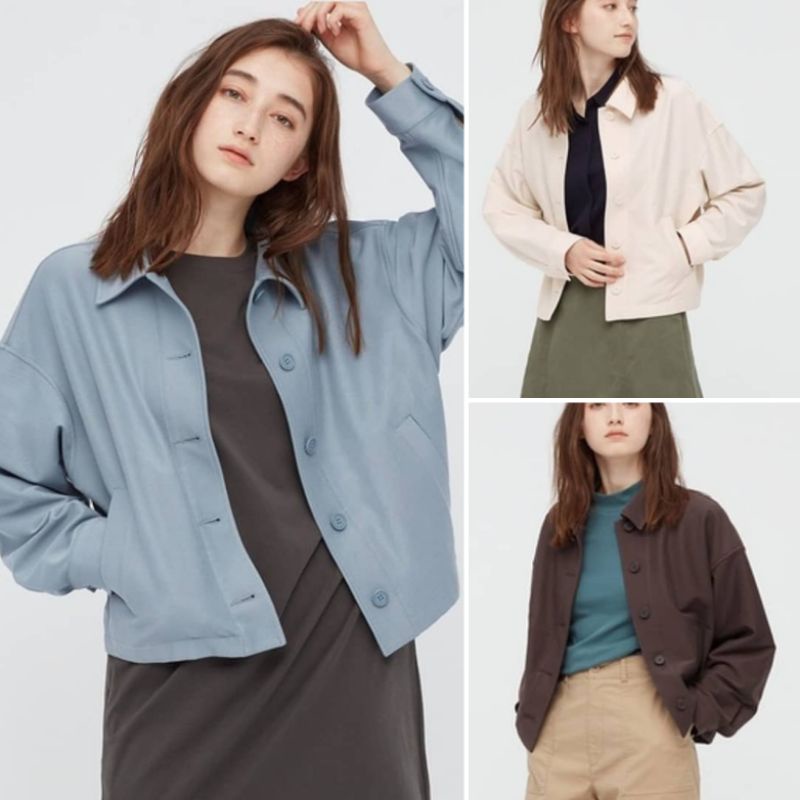 Jaket relax jersey uniqlo woman