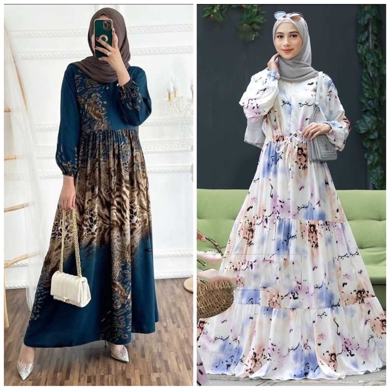 (RPA) GAMIS DUBELA DAILY BUSUI MAXI DRESS RAYON UNIQLO