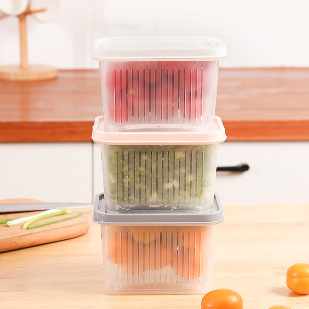 Double-layer Refrigerator Household Kitchen Vegetable Fruit Basket Storage Box