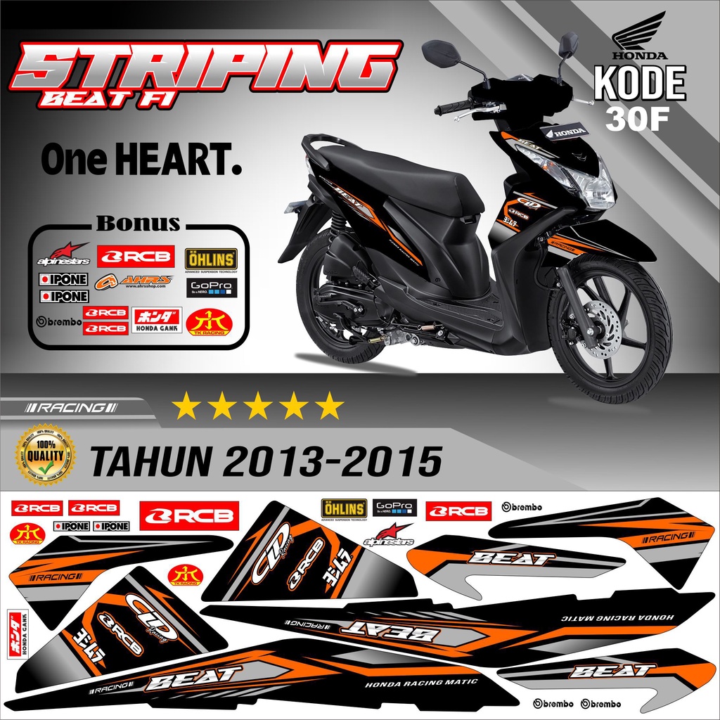 Striping Beat Fi 2013-2016 Stiker Motor Beat Variasi kode 30