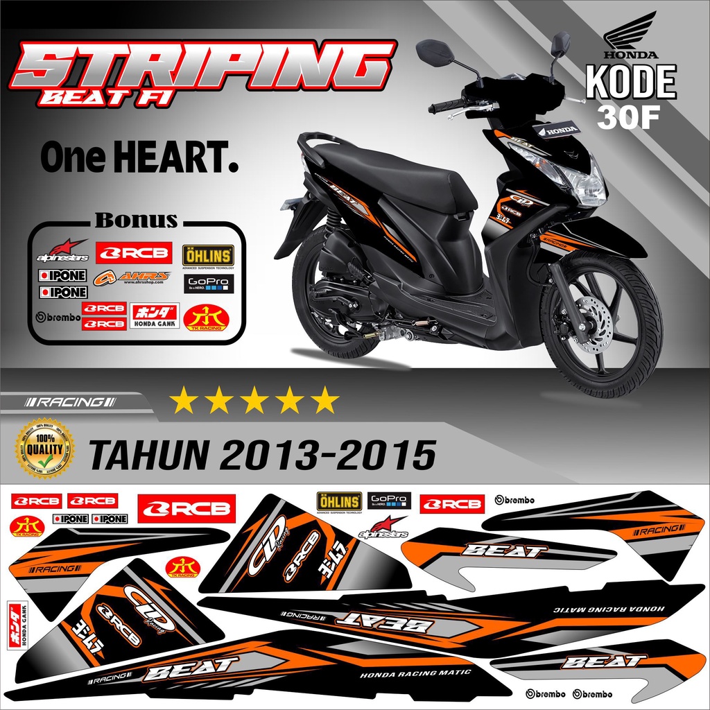 Striping Beat fi 2013-2016 Stiker Motor Beat kode 30