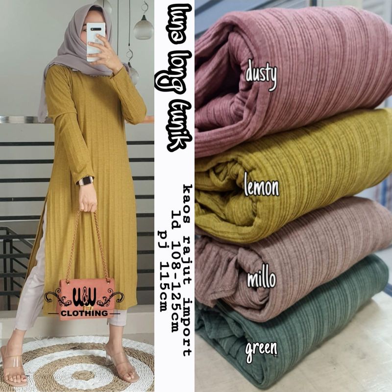 Baju rajut wanita murah batwing Luna long tunik ori by W&W Clothing