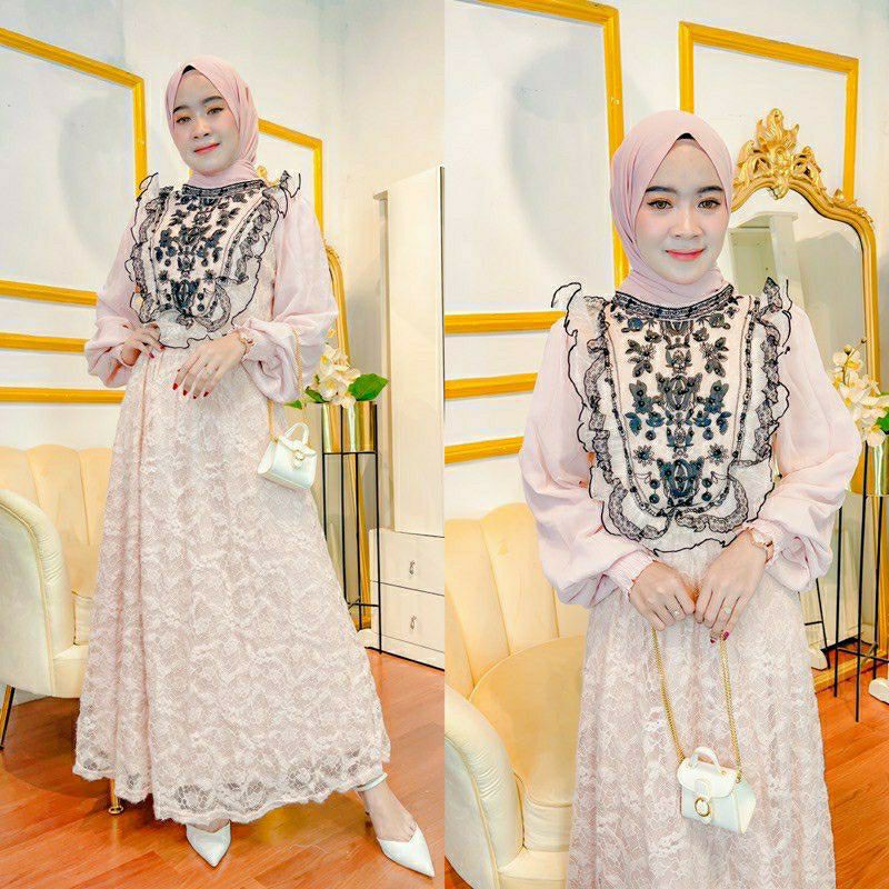 VNS GAMIS BRUKAT MEWAH FREE BELT MUTIARA BY VANESA