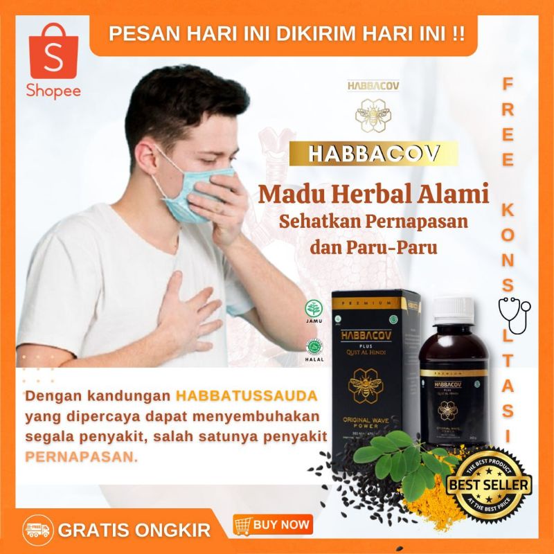 Habbacov Madu Herbal Alami Sehatkan Pernapasan & Paru-paru
