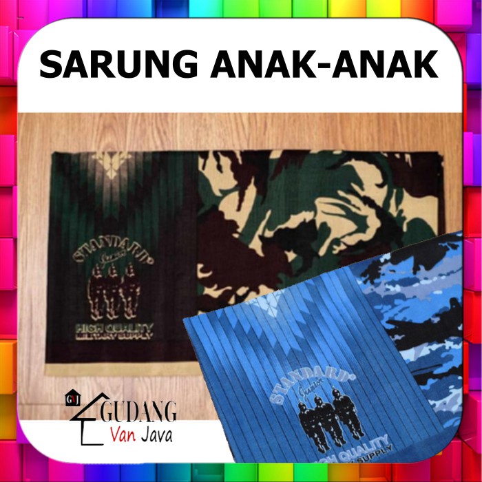 Sarung Anak Anak Karakter Loreng Army TNI Sarung Anak Kecil SD Laki Laki Junior Cowok Sholat AU AD