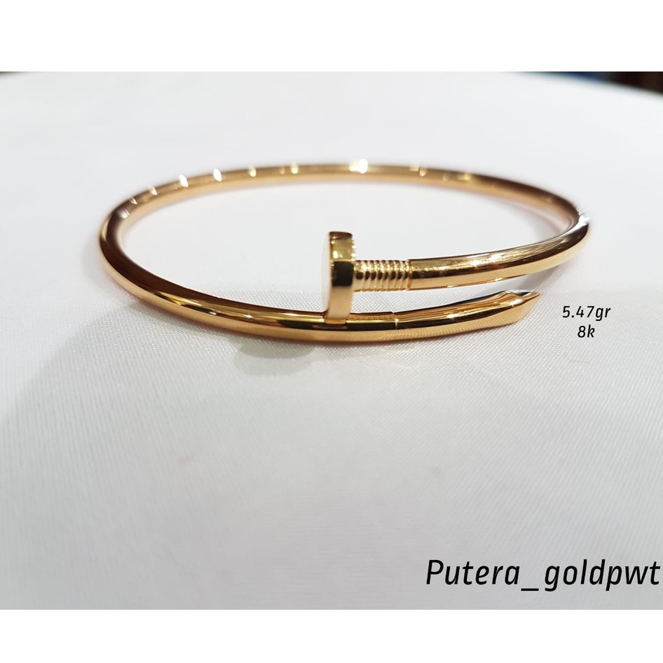 Gelang paku emas asli kadar 8k