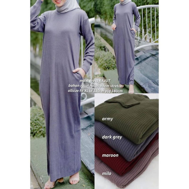 maxi dress rajut