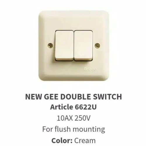 Saklar Seri New Gee BROCO / Saklar New Gee Double Switch