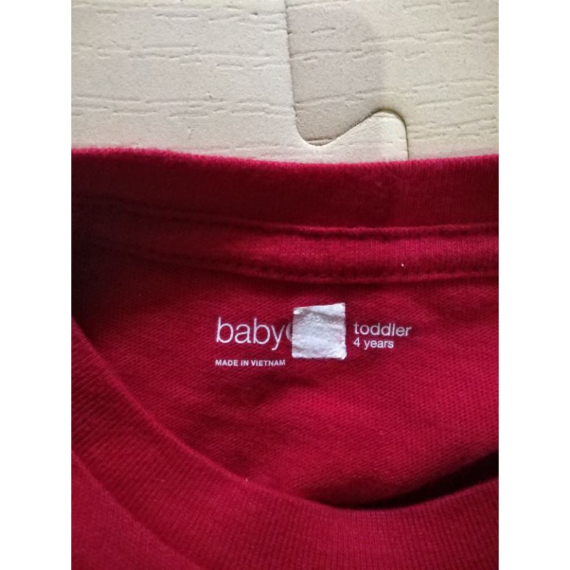 kaos T-shirt anak balita lengan panjang baby GAP 4y merah