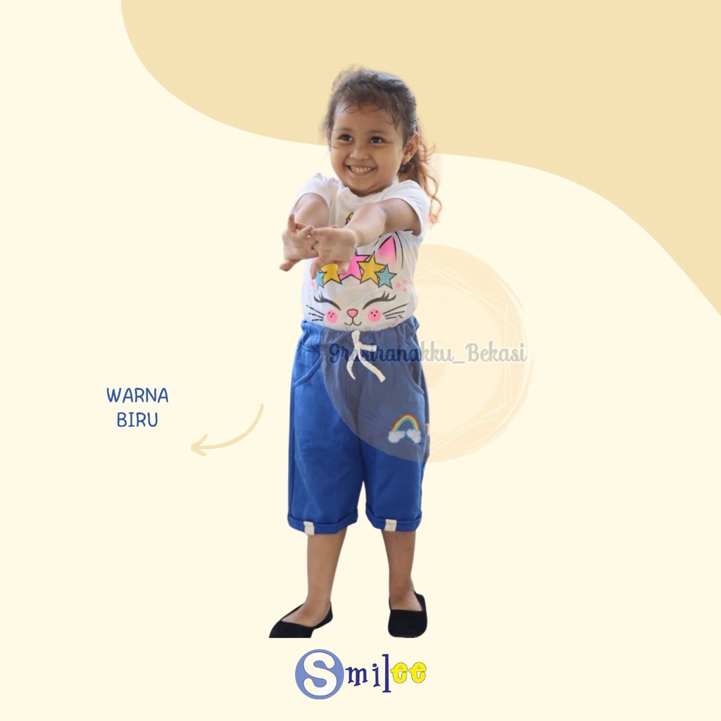 Celana Pendek Anak Pelangi Warna Biru Size 3-5Tahun