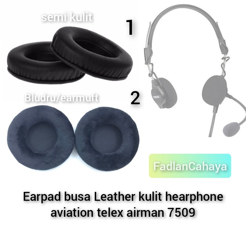 Earpad busa Leather kulit headset aviation telex airman 750