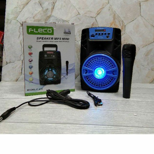 Speaker Bluetooth Fleco Terbaru F-410(Bonus Mic Satu)